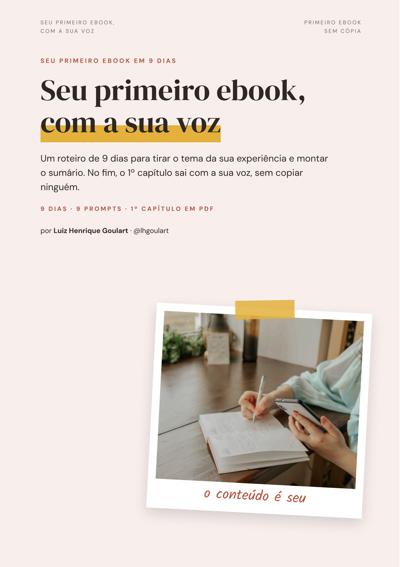 Seu primeiro ebook, com a sua voz