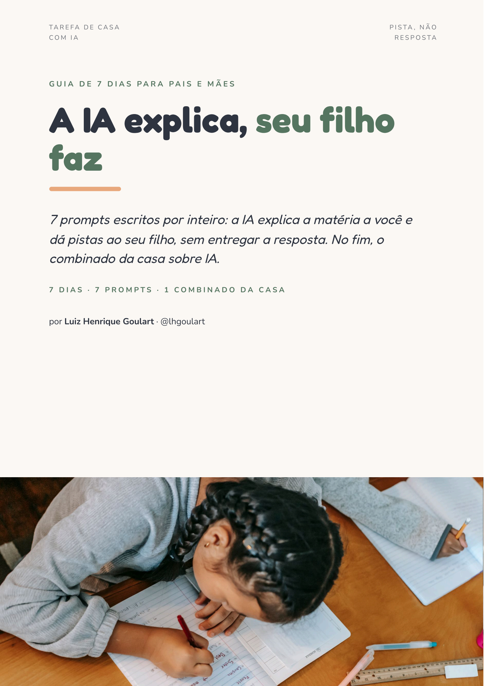 A IA explica, seu filho faz