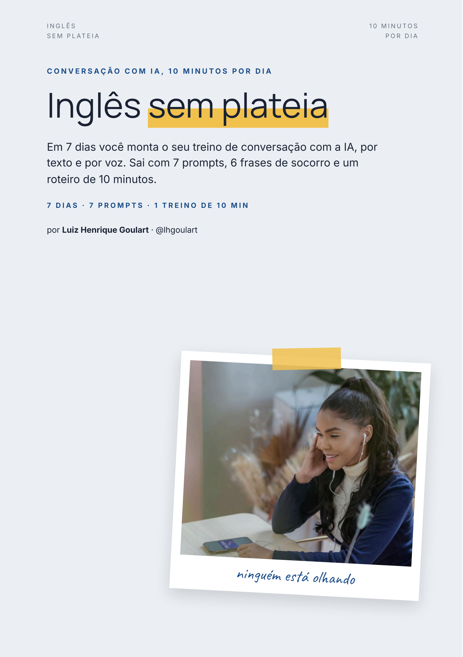 Inglês sem plateia